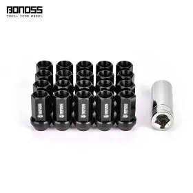 Nutccsa-21-1 Bonoss 20x Black Aluminum Wheel Lug Nuts 14x1.5 For Tesla Model 3 2023 2024 2025