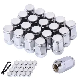 Cwlm002gm Brand Chnewauto 1/2x20 Lug Nuts 1/2-20 Chrome 19mm 3/4 Inch Hex 1.38 Long Set Of 20 #14662