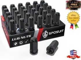 M14x1.5 Branded S-n0209 Lug Nuts - Replacement For 2012-2024 Ram 2500 Black 32 Pack Hexdrive