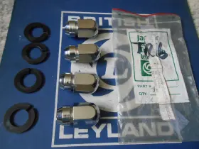 154466 British Leyland 154470/154466 Nos Lot Of Four Chrome Lug Nuts And Washers Triumph Tr6 154470