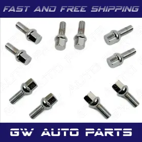 Slb1412524 Bwa 10 Pcs Chrome M14x1.25 Lug Bolts 33mm/1.30 Inch Shank Ball Seat Wheel