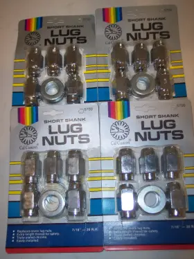 51-1147 Cal Custom Nos Short Shank Chrome Log Nuts With Washers Lot Of 20