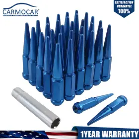 Carmocar 700512620795 Blue Spike Wheel Lug Nuts 9/16 For Dodge Ram 2500 3500 Ford F250trucks 32pcs