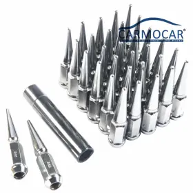 A163-ln916sl Carmocar Chrome Spike Lug Nuts 9/16 Inch 32 Pcs For 1994-2011 Dodge Ram 2500 3500