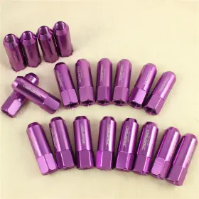 Lugnuts378383 Carmocarshop Purple M12x1.5 20pcs 60mm Aluminum Tuner Racing Lug Nuts Fit Acura Honda Toyota