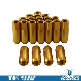 Lugnuts53783 Carmocarshop Gold M12x1.5 20pcs 60mm Aluminum Tuner Racing Lug Nuts Fits Acura Honda Toyota