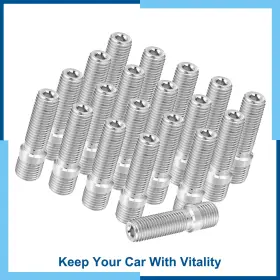 M12x1.5 Carpopart 766549776836 Pack 20 Wheels Stud M14x1.5 To 50mm For Audi Silver Tone