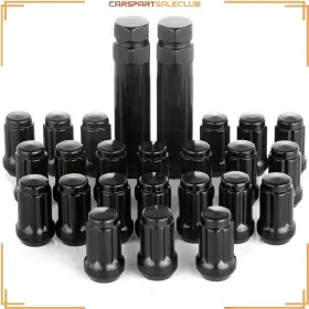 9989767 Carspartsaleclub 23 Pcs1/2ftft X 20 Black Wheel Lug Nuts 6 Spline Tuner 2 Keys For Ford Explorer