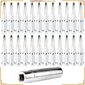 M14x1.5 Carspartsaleclub 9989769 24 X Spike Metall Lug Nuts 1 Key For Chevrolet Silverado 1500