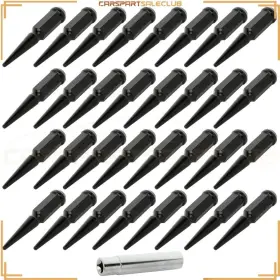 9992490 Carspartsaleclub 32 Pcs 14x2mm Black Wheel Lug Nuts 1 Key For Ford F-250 Super Duty 1999-2002