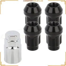 9992508 Carspartsaleclub 4 Pcs Locking Lugs 1 Key Black 12x1.5 For 1985-2005 Pontiac Grand Am