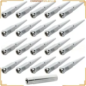 9992517 Carspartsaleclub 20pcs 14x1.5mm Chrome Bulge Acorn Wheel Nuts 1 Key For Ram 1500 2012-2017