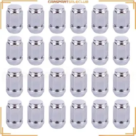 9992848 Carspartsaleclub 24 X Chrome Bulge Acorn Type Thread 7/16-20 Wheel Lug Nuts For Chevrolet Camaro