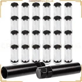 9993305 Carspartsaleclub 24 X Chrome 14x1.5 2key 7 Spline Drive Close End Lug Nuts For Toyota Tacoma