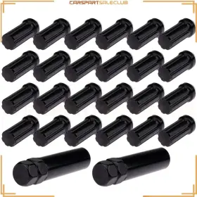 9993306 Carspartsaleclub 24 X Black 7 Spline Drive Close End Lug Nuts 2 Keys For Ford F-150 Expedition