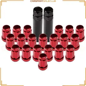 9993602 Carspartsaleclub 20 X Red 12x1.5 2key 6 Spline Drive Close End Lug Nuts For Ford Fusion