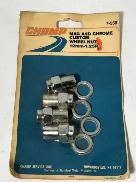 12mm-1.25 Champ 7-558 Nos Chrome Standard Mag Lug Nuts Rh No. Pack Of 4