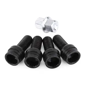 Chazcoolkibrte3usa Chazcool 4pcs M14 1.5mm Black Steel Wheel Bolt And Lock Lug Nut Set With