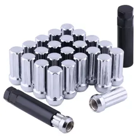 M14x1.5 Chnewauto Cwlm017 Lug Nuts 14x1.5 Spline M14 X 1.5 Chrome 2 Inch Tall Set