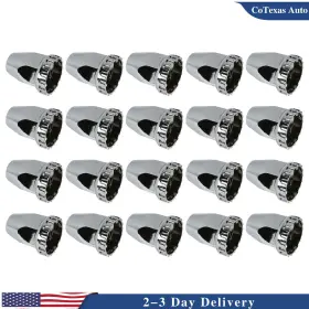Lsot001206 Cotexas Fits Semi Truck Abs Chrome Plastic 20 X 33mm Thread-on Standard Lug Nut Covers