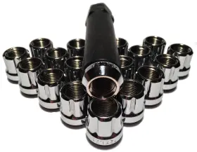 201144 Coyote 20 Chrome 12x1.25 Open End 6 Spline Tuner Lug Nuts With Adapter Key Suzuki Subaru