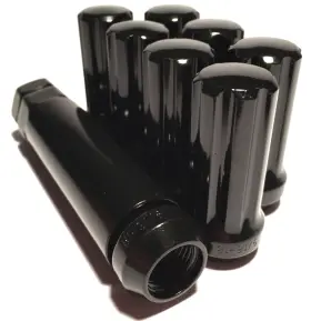 331167blk Coyote 8 Black 9/16-18 Lug Nuts Spline Xl 2 Long 9/16 Wheel Locks Key
