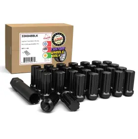 33k848blk Coyote 32 Black Duplex Spline Lug Nuts With Key 14x1.5mm For Chevy Gmc 2500 3500