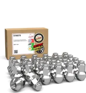 51k673 Coyote New 24 M14x2 Thread Lug Nuts 2.125 Inch Long Chrome 13/16 21mm For Ford
