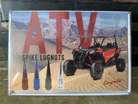 6803spiker Coyote Atv Lug Nuts 20 Spike 3.3 Inch 12mm Spline Bulge Acorn Car Red 1/2-20 Fast Shipping
