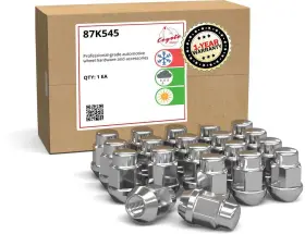 87k545 Coyote 20pc 12mmx1.50 Chrome Bulge Acorn Lug Nuts Fits 2007 Elantra Custom Wheels