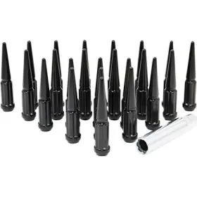 251542blk Coyote Premium Wheel Accessories Install Kit - Truck Spline Spike 1/2 5 Lug Blk