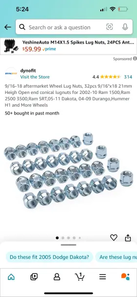 571145 Coyote Premium Wheel Accessories Lug Nut-base Fwd 4 Door Sedan