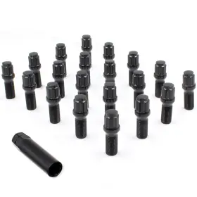 63k558-28blk Coyote Premium Wheel Accessories 20 Pcs Black Lug Bolts Fits 2019 Gle Gls