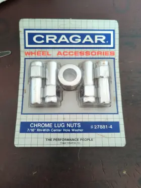 27881-4 Cragar Wheel Accessories Chrome Lug Nuts 7/16 Inch Rh With Center Hole Wash