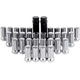 12391961 Csdex 32pcs Chrome 7 Spline Thread 14mmx1.5 Lug Nuts 2 Keys For Jeep Grand Cherokee