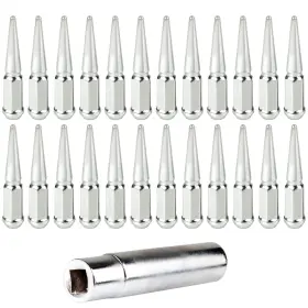 12391975 Csdex 24 Pcs Chrome M14x1.5 Spike Lug Nuts 1 Key For Cadillac Escalade 2002-2017