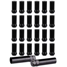 12391984 Csdex 24 Pcs Black 14 X1.5 2 Keys Spline Lug Nuts For 2003-2014 Chevrolet Express 1500