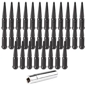 12391987 Csdex 32 Black 4.5 Inch Tall M14x1.5 Spike Lug Nuts Key For 2011-2014 Jeep Grand Cherokee