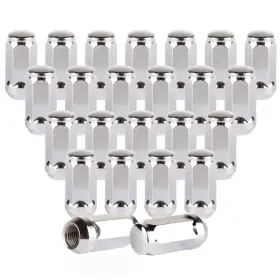 10921818 Cssunny 24pcs 14 1.5mm Chrome Lug Nuts 19mm 1.72 Inch For Chevrolet Silverado 1500