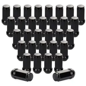10921821 Cssunny Pieces Of 32 14 1.5mm Black Lug Nuts Scm 435 Cold Forged Steel For Chevrolet