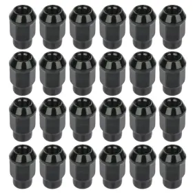 10934308 Cssunny 24 Black 12 1.25mm Bulge Acorn Wheel Lug Nuts 1.395 Inch For 2000-15 Nissan Xterra