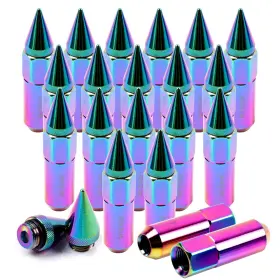 11371097 Cssunny 20 Aluminum 12mm 1.5 Spike Tuner Lug Nuts For 2005-10 Chevrolet Cobalt Honda Fit