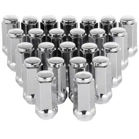 11371111 Cssunny 24pcs Chrome 1.9 Inch Tall 14mm 1.5 Lug Nuts For Chevrolet Silverado 1500 Ford F-150