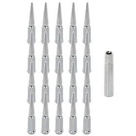 11371118 Cssunny 20 Chrome 4.5 Inch Tall 14mm 1.5 Spike Lug Nuts And 1 Key For 2008-17 Dodge Challenger