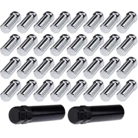 11371130 Cssunny 32pcs Chrome 2 Inch Tall 9/16 -18 Spline Lug Nuts And Keys For Dodge Ram 3500