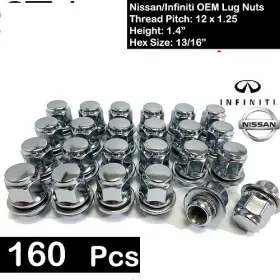 65465 Ctm 160 Pc Chrome Nissa Infinitit 12x1.25 Oem Factory Flat Mag Seat Lug Nuts