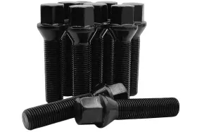 Bs2069 Ctm Bs2069/60b 16 Pcs Extended Black Powder Coated Lug Bolts 14x1.5 60 Mm Shank Cone Seat