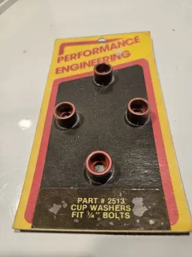2513 Custom Nos Performance Engineering Part #2513 Cup Washers Fit 1/4 Inch Bolts Red