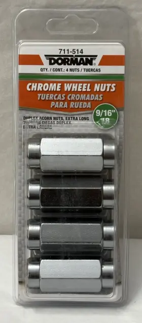 711-514 Dorman 019495115144 New Wheel Nut Chrome Duplex Acorn Extra Long 9/16-18 Sh3