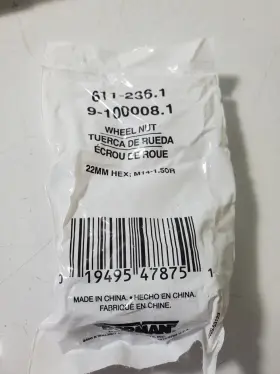 611.236.1-9-100008.1 Dorman 019495478751 Wheel Nut 22m M14.150r Nip